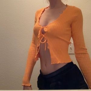 Tillys ribbed orange blouse
